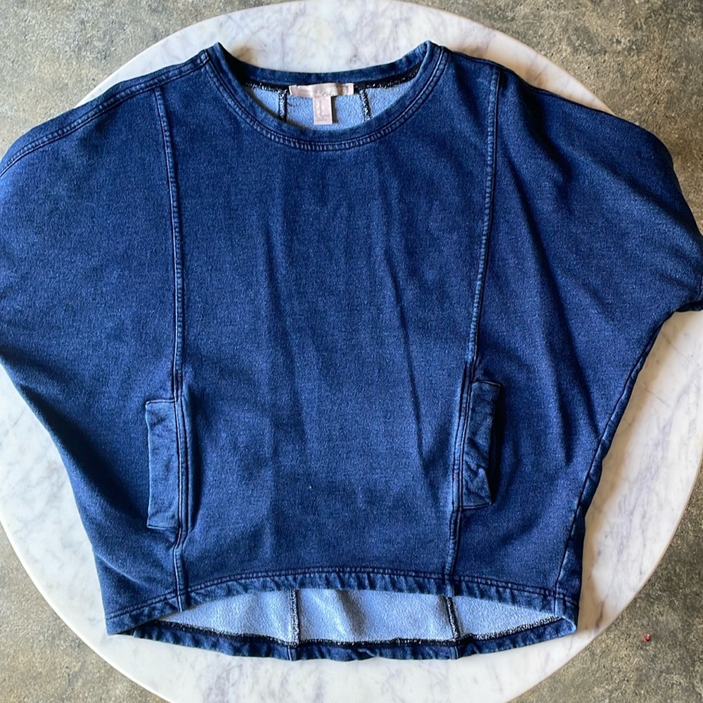 Forever 21 Denim Hi Low Top Size Medium